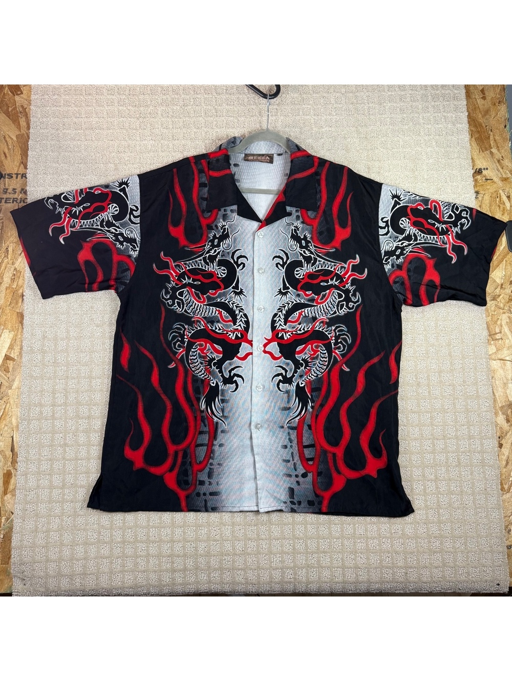 Y2K Mecca Dragon All Over Print Button Up Shirt XL